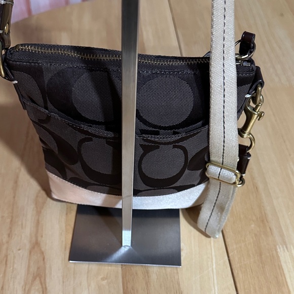 Coach Legacy Brown and Cream Logo Crossbody Bag - Picture 4 of 9